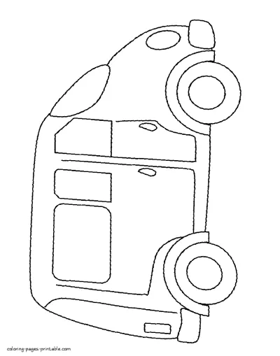 Minibus coloring pages for toddlers. Passenger transport pictures