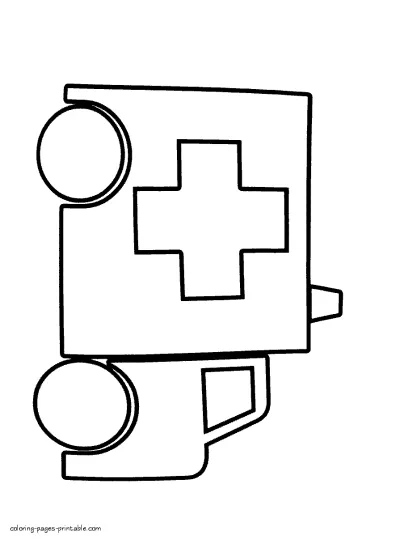 Ambulance car coloring pages for preschool kids
