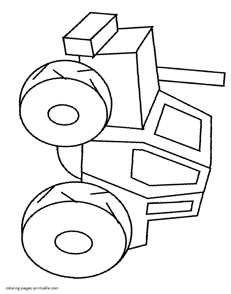 Easy tractor colouring pages for preschoolers Easy tractor colouring pages for preschoolers. Agricultural transportation