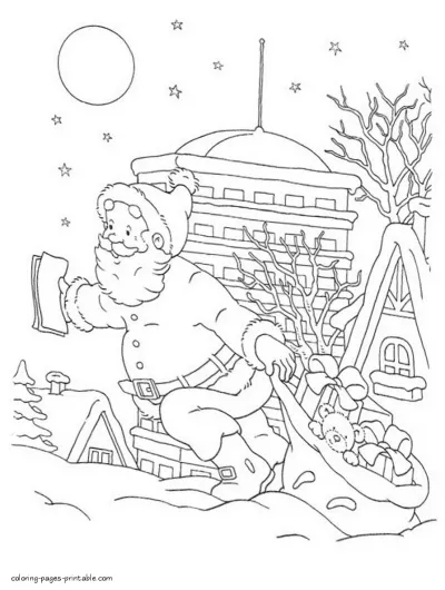 Santa printable coloring pages free