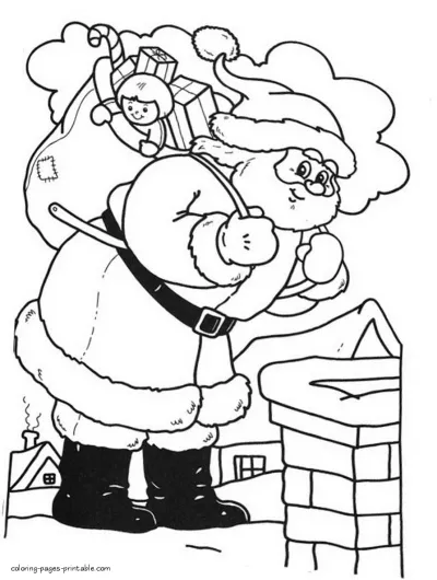 Christmas coloring pages for kids. Santa Claus