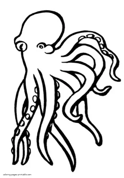 Printable pictures of sea animals. Octopuses