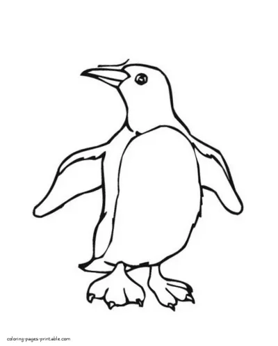 Penguins. Sea animals coloring sheet