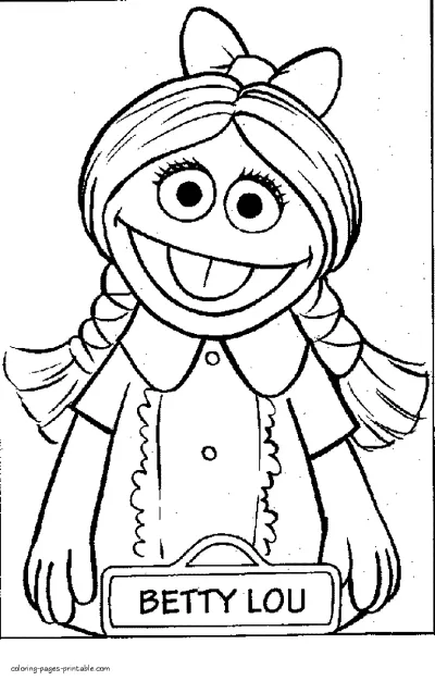 Betty Lou coloring pages of Sesame Street for printing