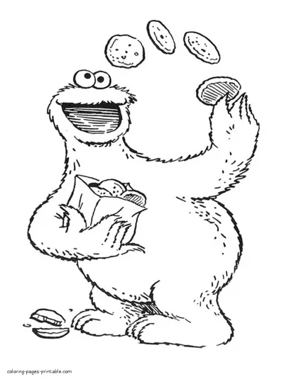 Sesame Street mini coloring books. Cookie Monster page