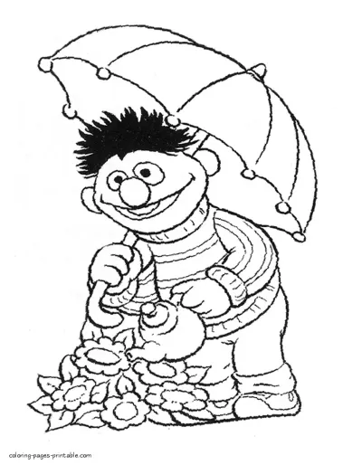 Bert from Seasame Street Show coloring sheet