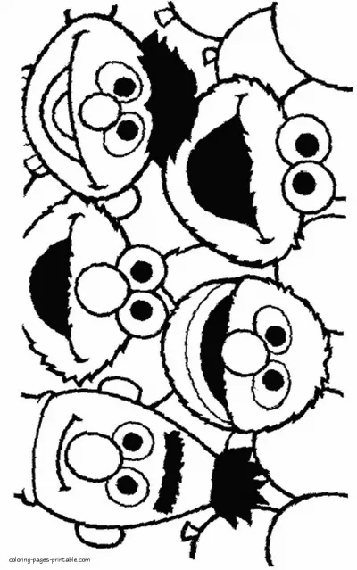 Faces of Sesame Street heroes that you can print