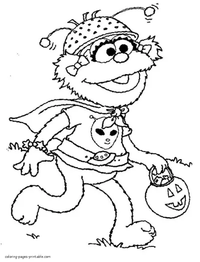 Awesome Sesame Street coloring pages for Halloween