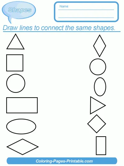 Printable Shapes Worksheets For Kindergarten