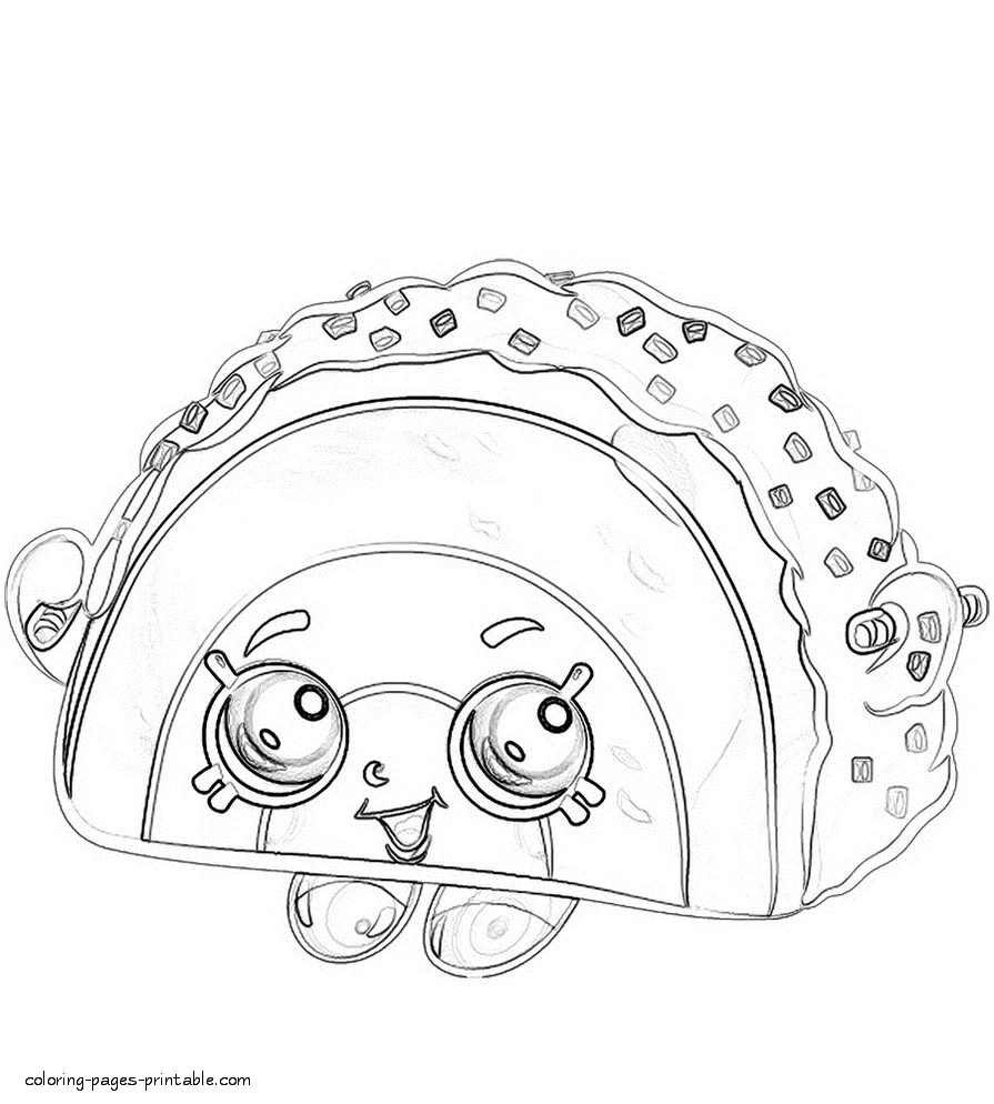 Free colouring pages Shopkins. Rainbow bite Free colouring pages Shopkins