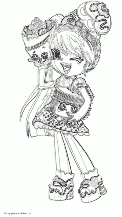 Shopkins coloring Pam Cake page