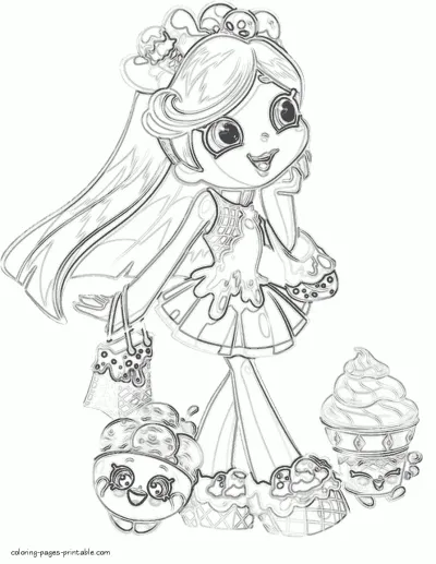 Coloring pictures Shopkins Peppa Mint to print