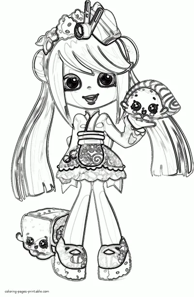 Coloring Shopkins Sara Sushi pages