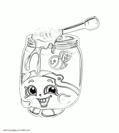 Free Shopkins coloring sheets for girls. Honeeey