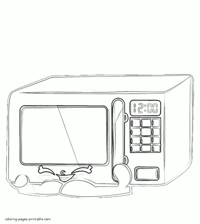 Zappy Microwave. Shopkins colouring book pages free printable