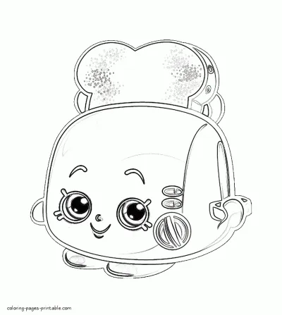Toasty Pop. Shopkins season 2 of series colouring pages