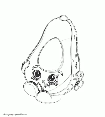 Dippy Avocado Free coloring pages Shopkins webisodes