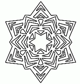 Winged and geometric shapes radiating from center - Free printable snowflake templates
