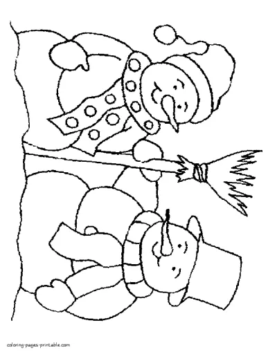 Snowmen printable coloring pages