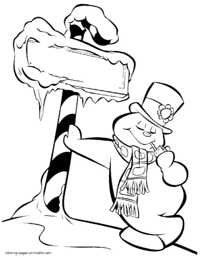 Printable Frosty the snowman coloring page
