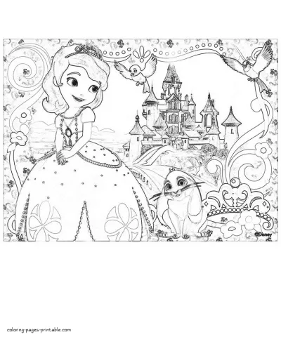 Sofia princess coloring pages for a girl
