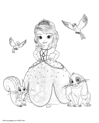 Princess Sofia the First coloring page to print out