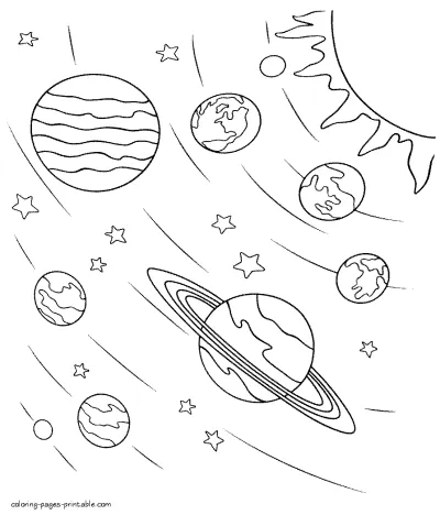 Printable space coloring pages