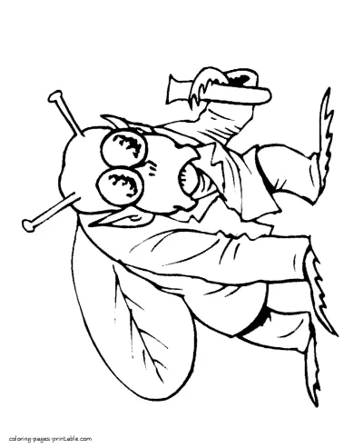 Space fly coloring sheet for boys