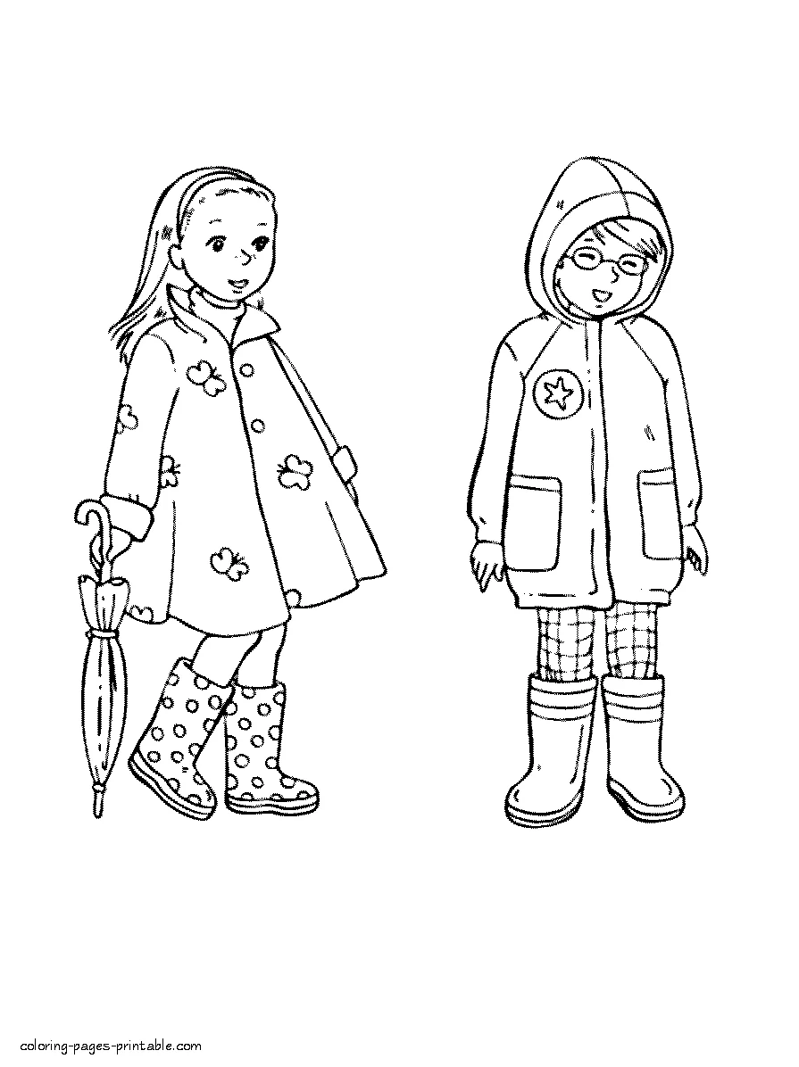 Spring clothing coloring pages Spring clothing coloring pages. Two girls