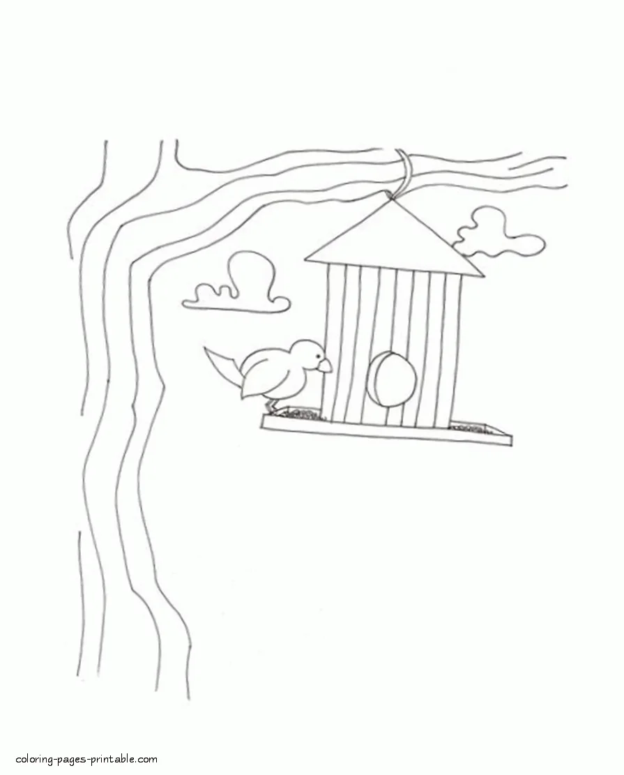 Nesting box coloring page Nesting box coloring page. The arrival of spring