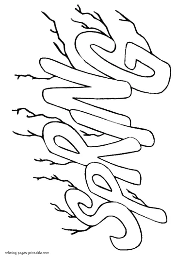 Spring coloring book pages. Four seasons pictures