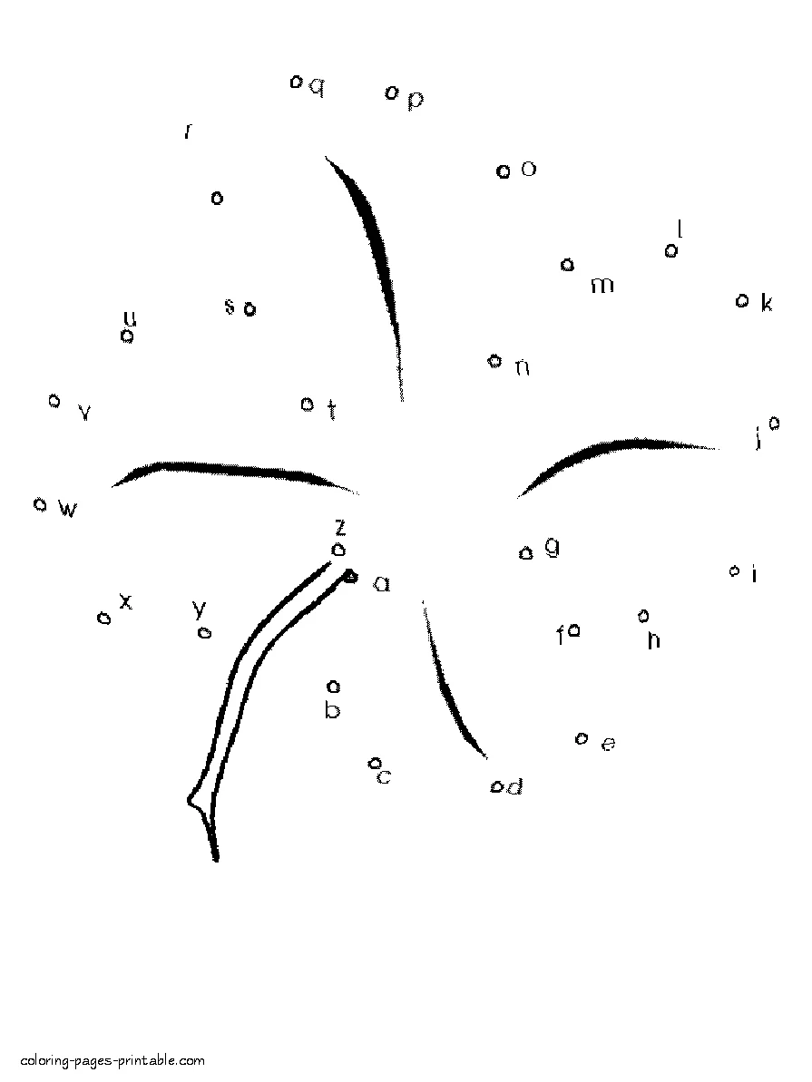 Dot-by-dot coloring page of four-leaf clover Dot-by-dot coloring page of four-leaf clover for Saint Patrick Day