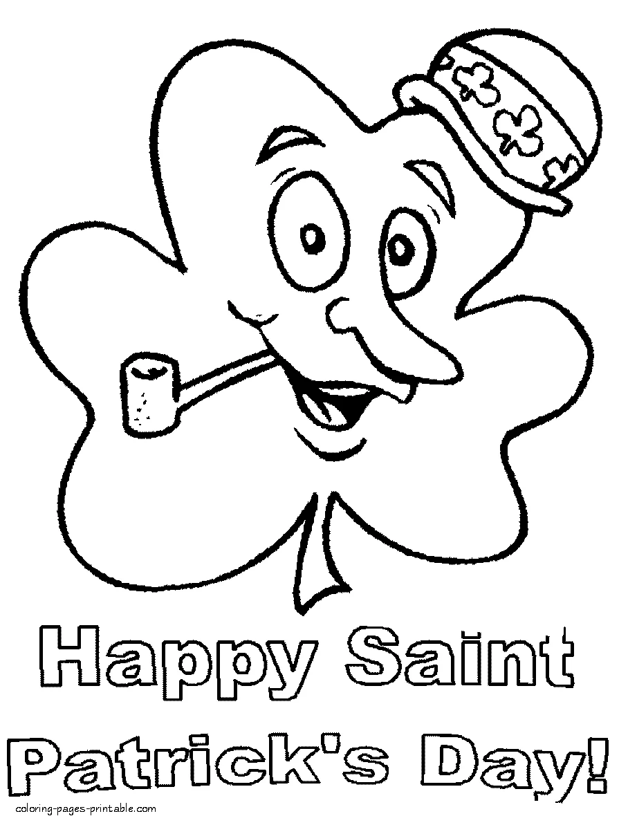 Shamrock coloring pages to print for Saint Patrick Day Shamrock coloring pages to print