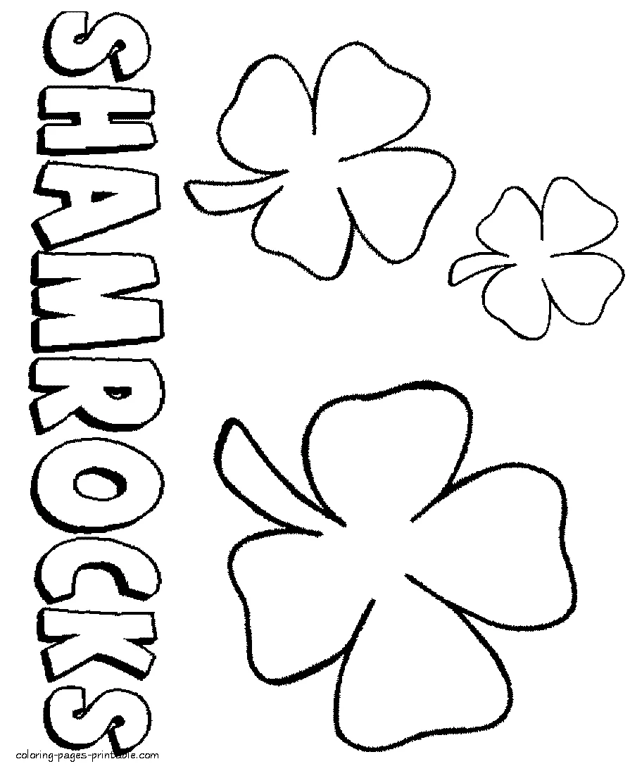 Four-leaf clover coloring printables Four-leaf clover coloring printables for St. Patrick's Day