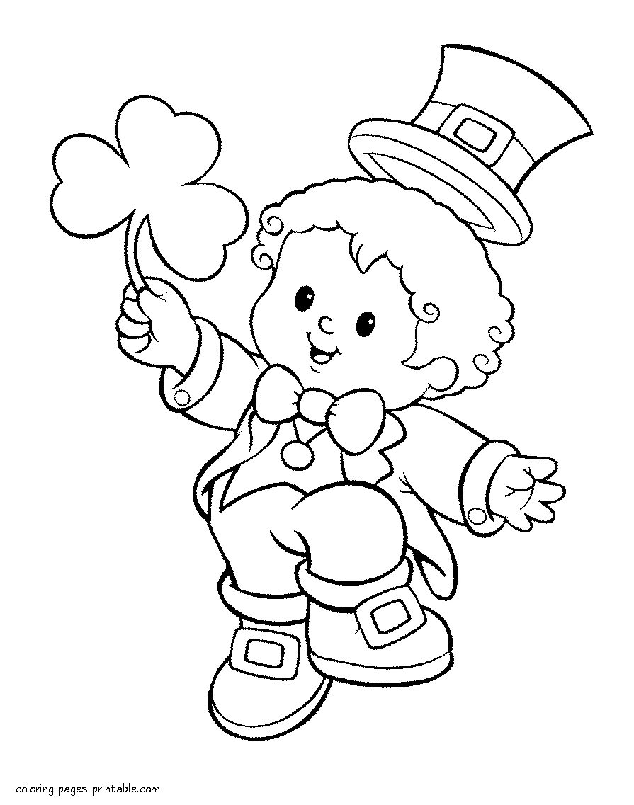 Boy in leprechaun costume coloring page Boy in leprechaun costume coloring page for holiday