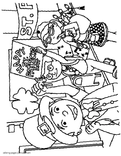 St. Patrick's Day parade. Coloring page