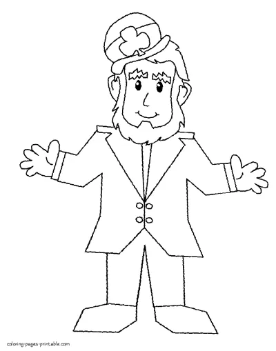 Saint Patrick Day coloring pages. Leprechaun