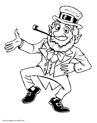 Irish dancing Leprechaun coloring pages