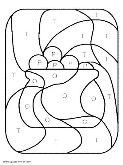 Printable coloring pages by letters. Pot of gold