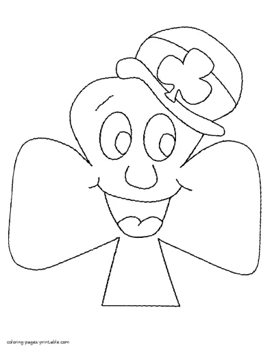 Shamrock dressed hat coloring page
