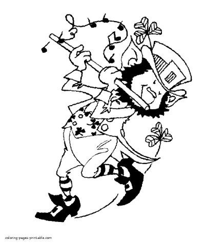 St Patrick Day coloring pages. Leprechaun