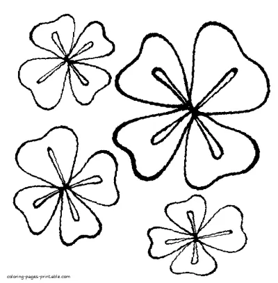 Clover leaves coloring page to print