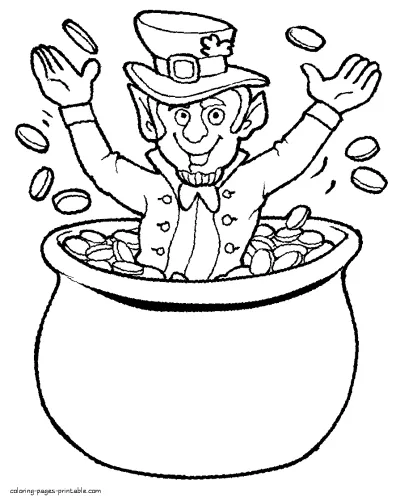 Leprechaun pictures for kids to color