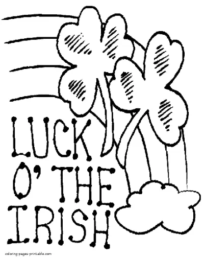 Shamrock coloring pages. Saint Patrick holiday