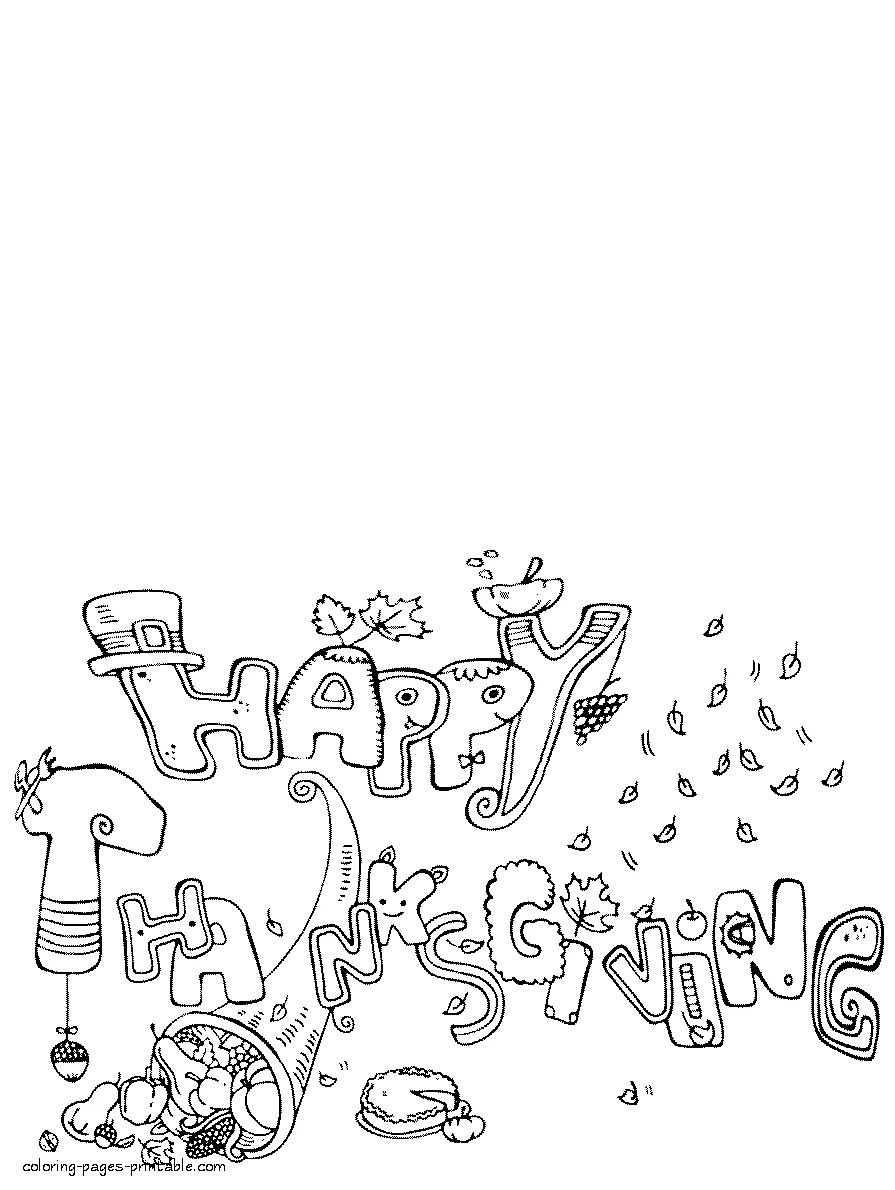 Coloring page - Thanksgiving card Coloring page - Thanksgiving card printable