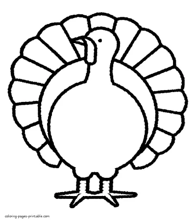 Simple bird coloring page for preschool. Turkey