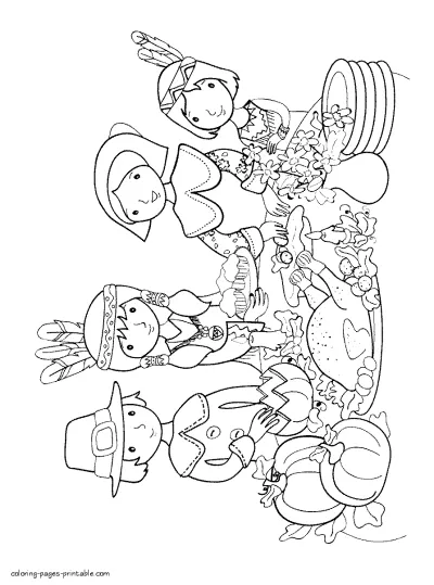 Thanksgiving food coloring pages free