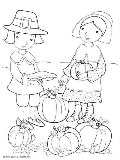 Thanksgiving coloring page for kids