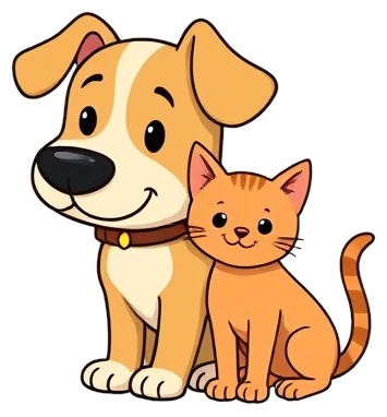 Dog and cat coloring pages Dog and cat coloring pages