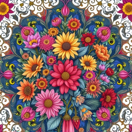 Flower coloring pages for adults